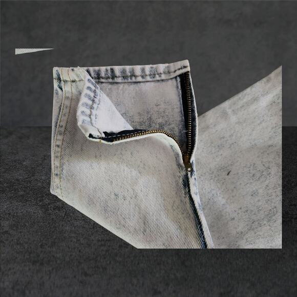 Lee Jeans Girls Sz 12R 23"x22" Bleached Tapered Ankle Zip VTG Made in USA - Picture 7 of 9